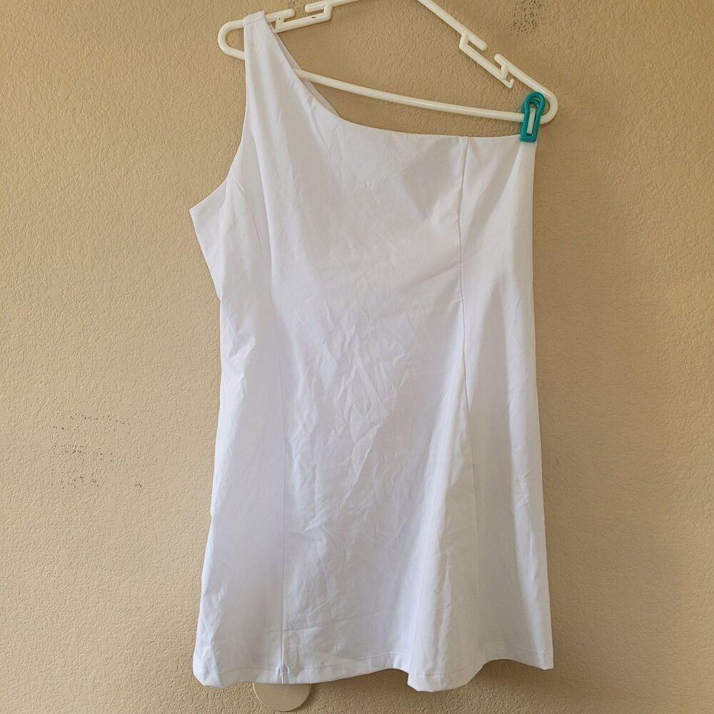 Outdoor Voices One Shoulder Dress Size Xlarge White Built in Bra Gym Tennis Golf